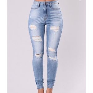 Fashion Nova No Need To Pretend Jeans - Light Blue